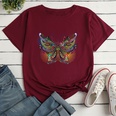 Colorful Butterfly Fashion Print Ladies Loose Casual TShirtpicture43